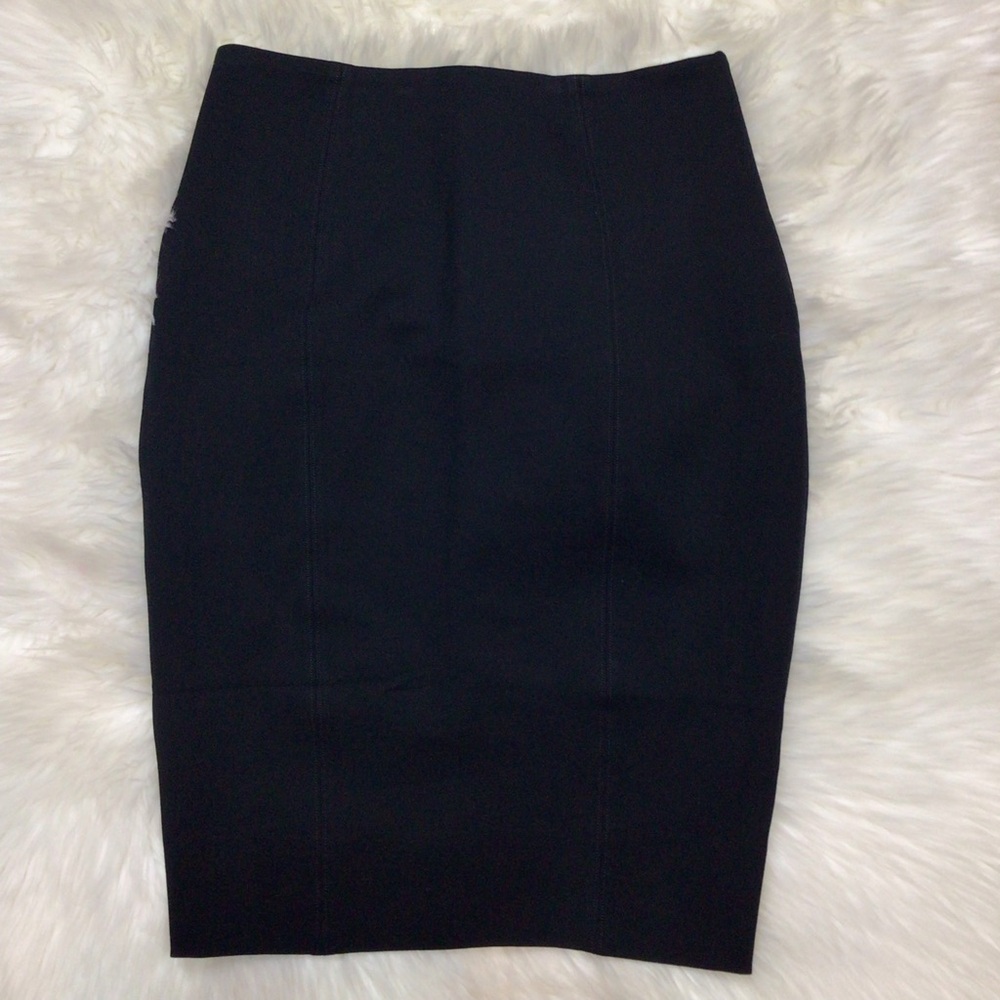 SPANX Perfect Ponte Pencil in Classic Black Shaping Stretch Skirt L 10-12